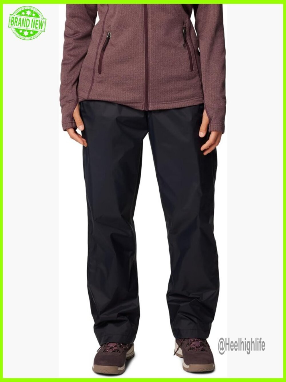 Waterproof Hiking Pants Regular Fit Adjustable Waist Mesh Lined